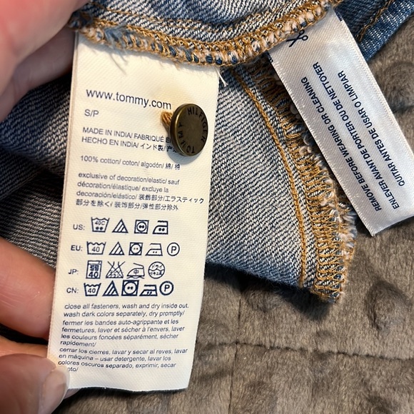 TOMMY HILFIGER small denim dress long sleeve pockets button down belted - Picture 10 of 13